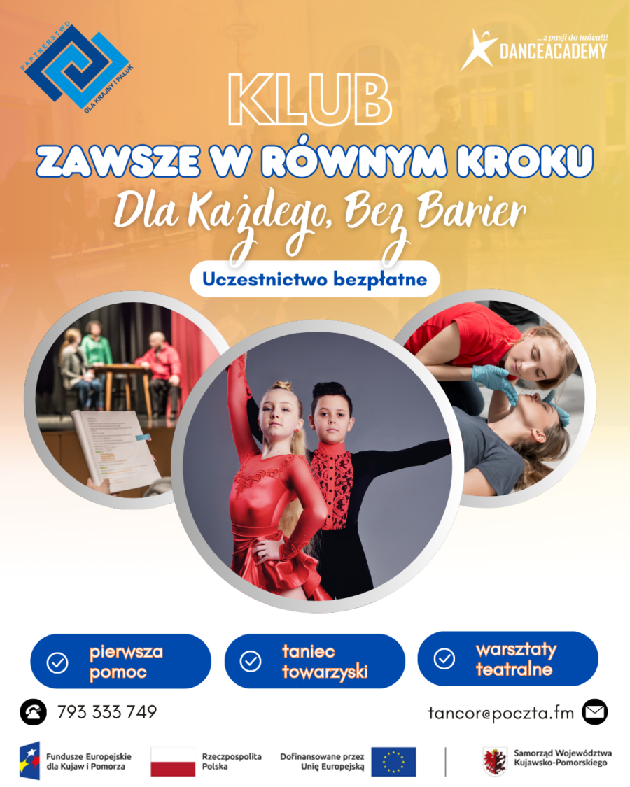 Ogłoszenie o rekrutacji uczestników do projektu KLUB – Zawsze w Równym Kroku – Dla Każdego, Bez Barier